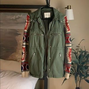 Army green utility jacket